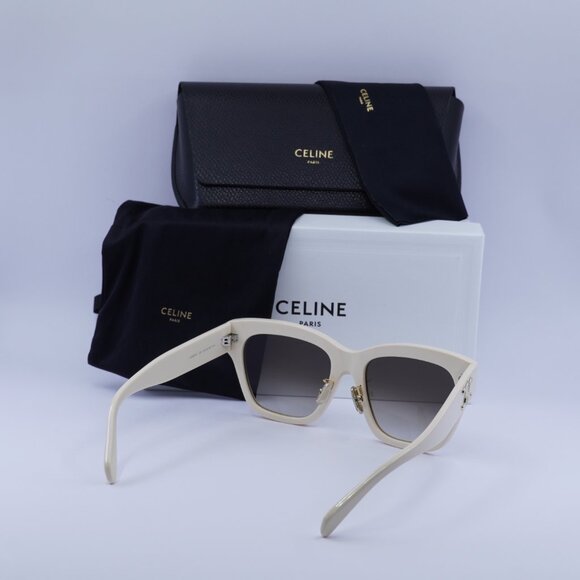 Celine CL40253F 25F TRIOMPHE Square Sunglasses - Cream/Brown Gradient - Picture 11 of 11